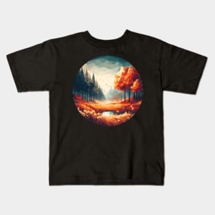 Low Poly Autumn Forest Kids T-Shirt
